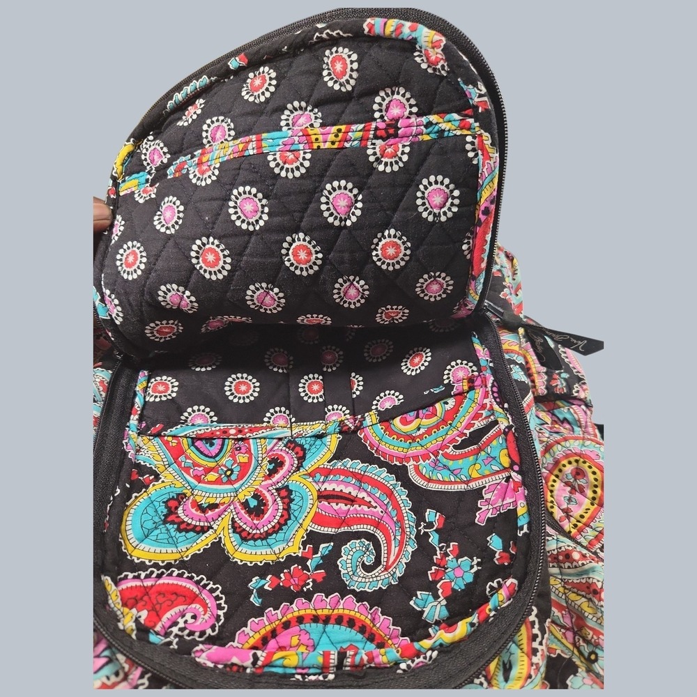 Vera Bradley Campus Backpack Quilted Parisian Paisley School Work Backpack - Picture 7 of 8